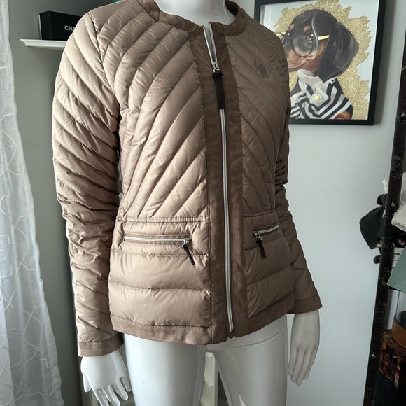 K-Swiss Brown Puffer Jacket with Quilted Design - Picture 4 of 6